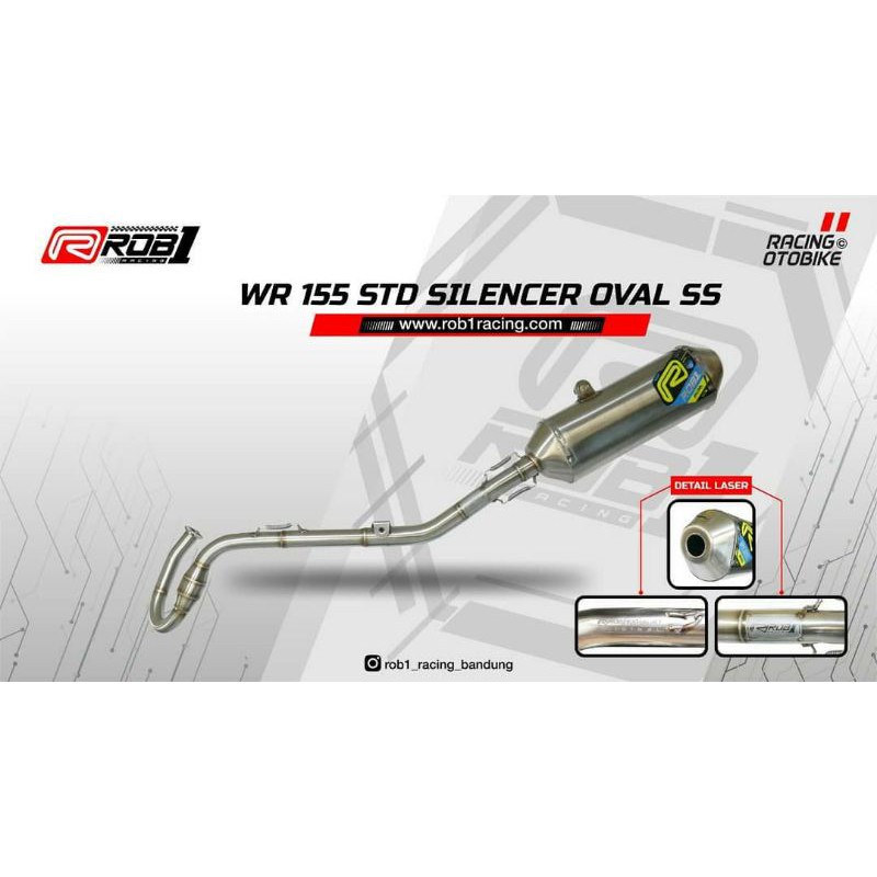 knapot rob1 yamaha wr 155 stainless original racing jogja