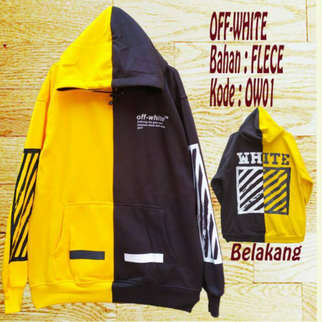 Hoodie jumper off-white kuning hitam OW01