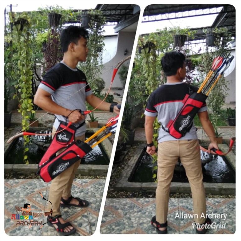 Quiver/ Arrow Bag/ Tas Anak Panah 2 In 1 Pinggang Dan Punggung Dgn Tabung dn Stopper Arrow