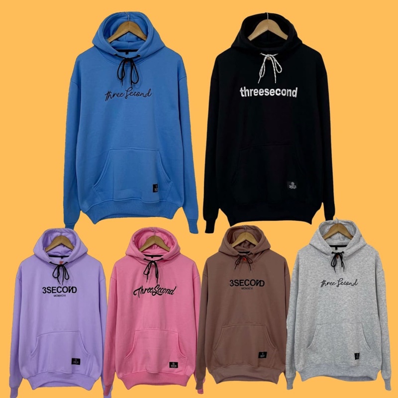 Hoodie Distro Threesecond jaket keren 3Second Sweater Pria Three second  Jaket Hoodie Cowok Murah