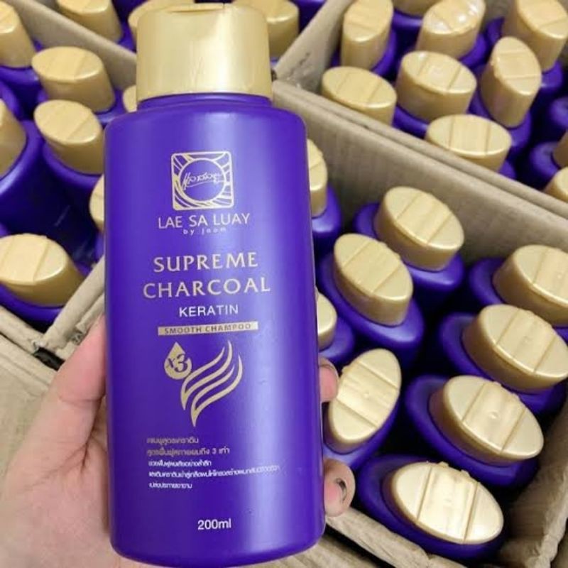 Lae Sa Luay Supreme Charcoal Keratin Smooth Shampoo by JOOM 200ml (BPOM)