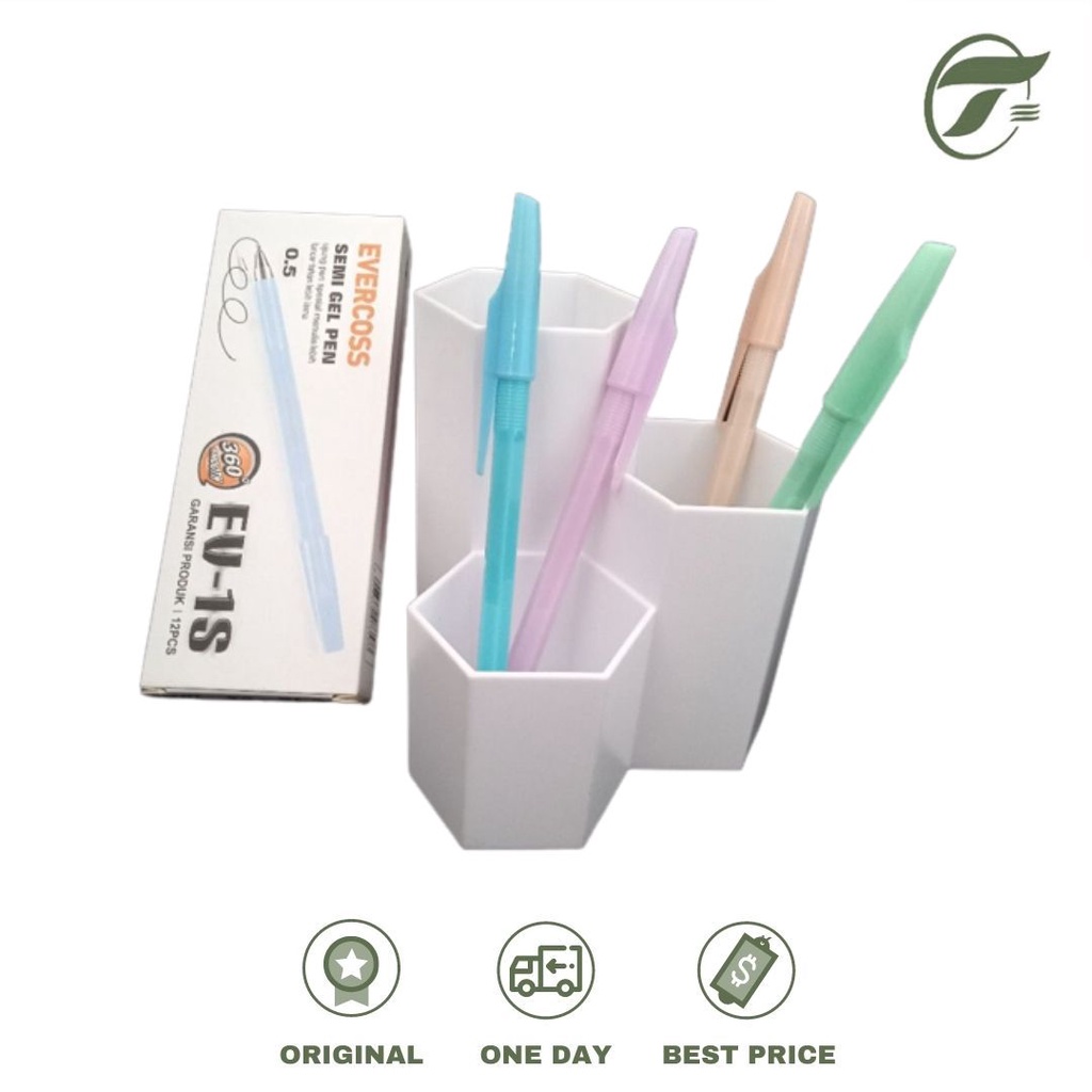 

BALLPEN SEMI GEL 0.5MM EV-1S BAREL PASTEL 12PCS/PACK EVERCOSS