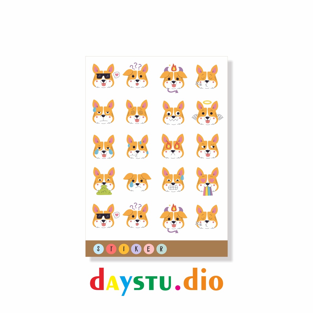 ANJING SERIES STIKER LUCU KISSCUT DOGY