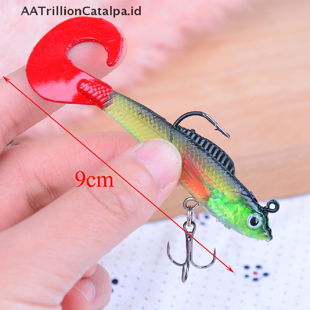 Aatrillioncatalpa 9Cm 14G Umpan Pancing Soft Bait Bentuk Cacing Bahan Silikon Dengan Kail