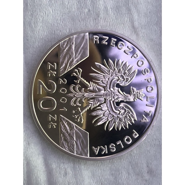 Koin perak silver 20 polandia Paź Królowej 2001 (Papilio machaon) proof