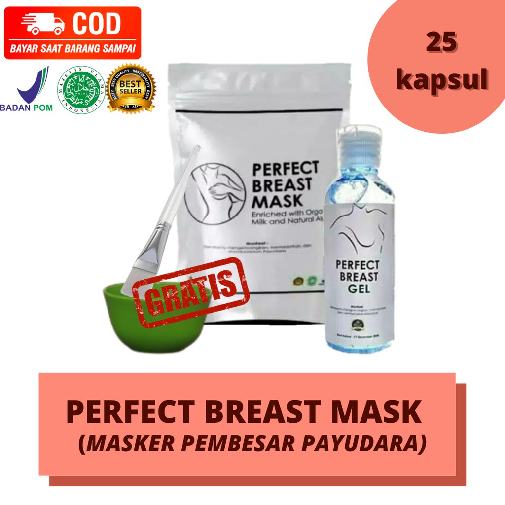 PERFECT BREAST MASK (25 Mask) dan Gel ~ Masker Pembesar & Pengencang Payudara Terbaik