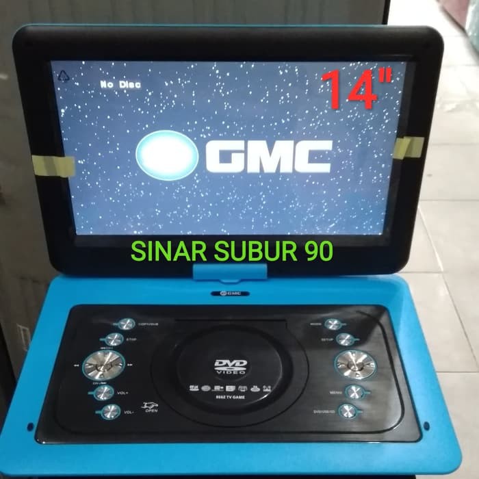 Promo DVD PORTABLE GMC 14  DIVX 808Z DVD PLAYER TV 14 INCH USB FM GAME Limited