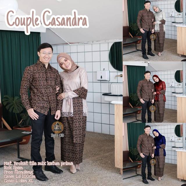 COUPLE CASANDRA BEST SELLER COUPLE KEBAYA BATIK FREE SELENDANG