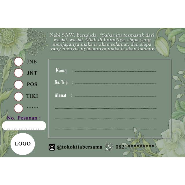 

Label Pengiriman Olshop / Free desain
