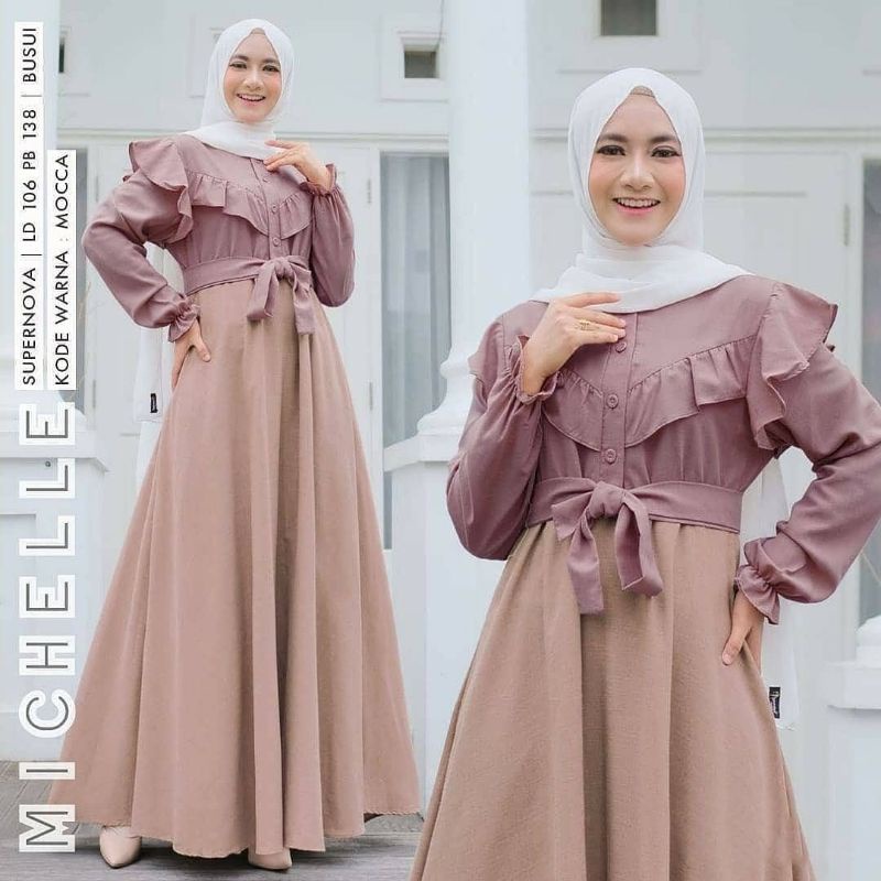 gamis syari terbaru 2022 bahan supernuva Dress Busui baju gamis wanita  lebaran adem lembut gamis pe