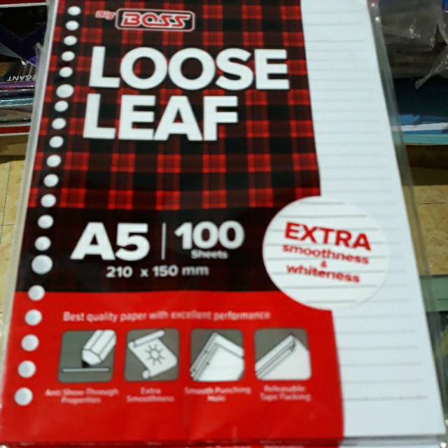 

Loose leaf putih isi blinder A5/MAP BINDER A5 MOTIF