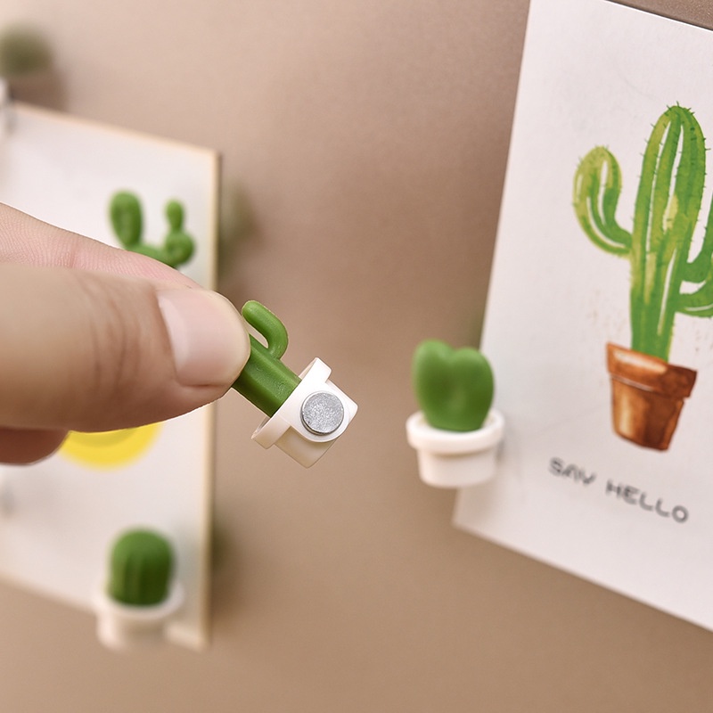 [ 6pcs/set Creative cactus fridge magnet Decoration for  Home kitchen Living Room Bedroom ]