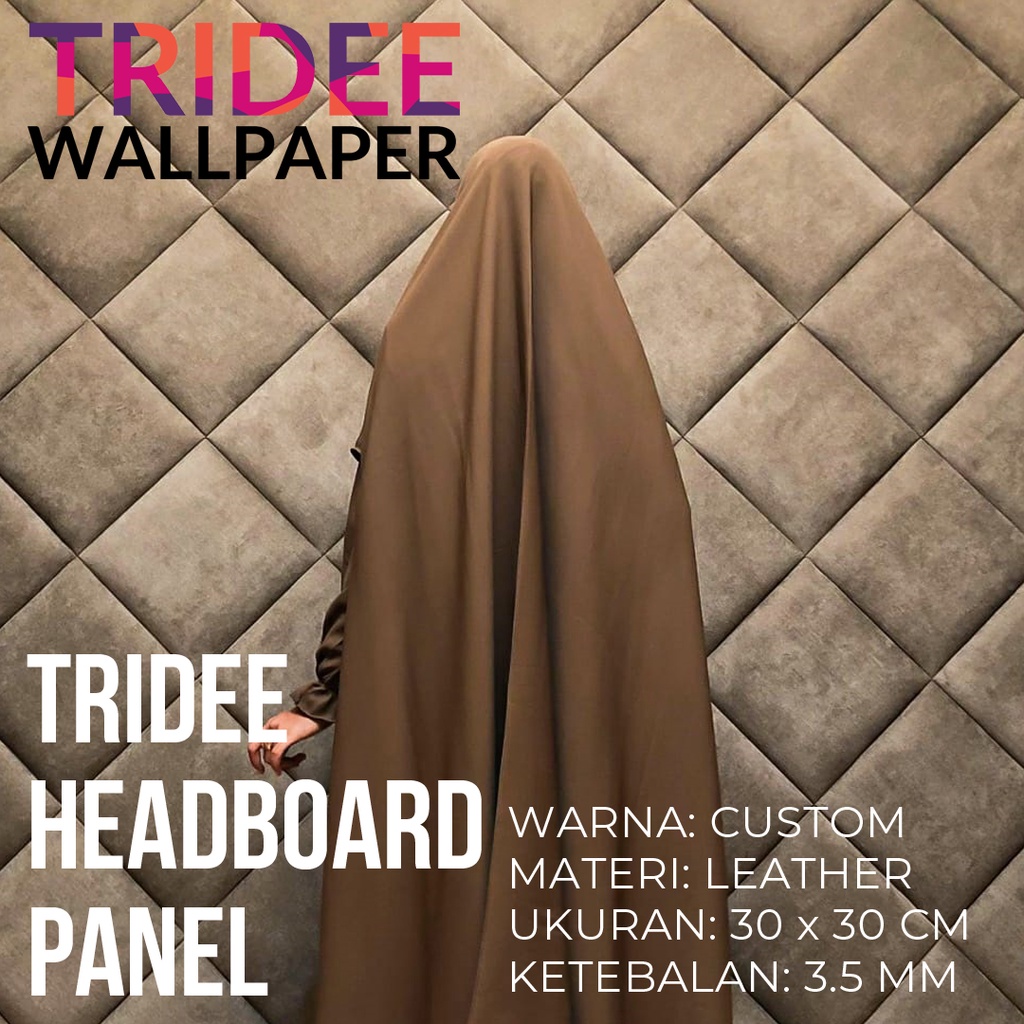 Leather Headboard Wallpanel Sticker | Panel Kulit Kasur Stiker Dinding | TRIDEE WALLPAPER