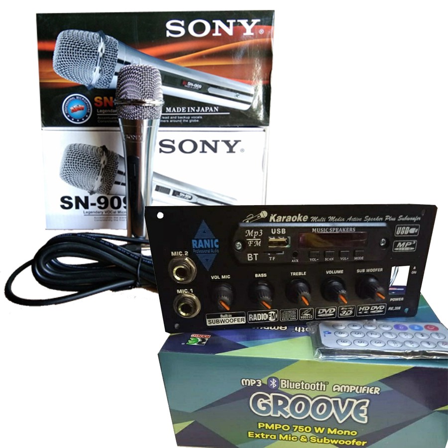 Aktif Speaker Groove Mono Plus Mp3 Bluetooth MIC SONY 909 / MIX KAROKE
