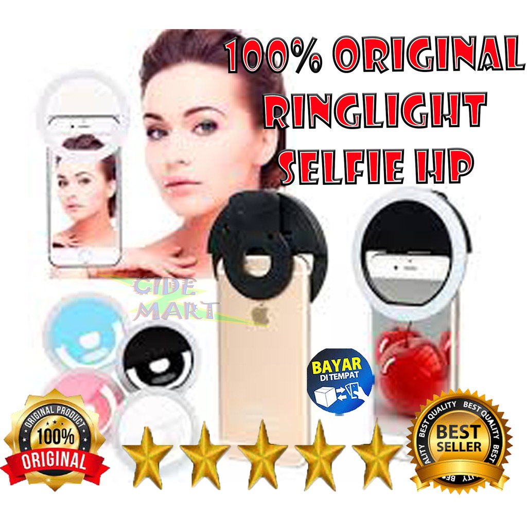 [BISA COD] RINGLIGHT / RING SELFIE BEAUTY CLIP FLASH LIGHT / LAMPU SELFIE LED