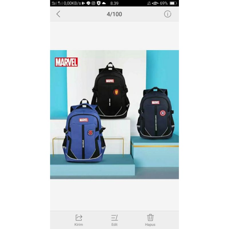 Backpack Schoolgirll Fashion Korea Terbaru Version HarajuHigh lzzangg High Captain marvel