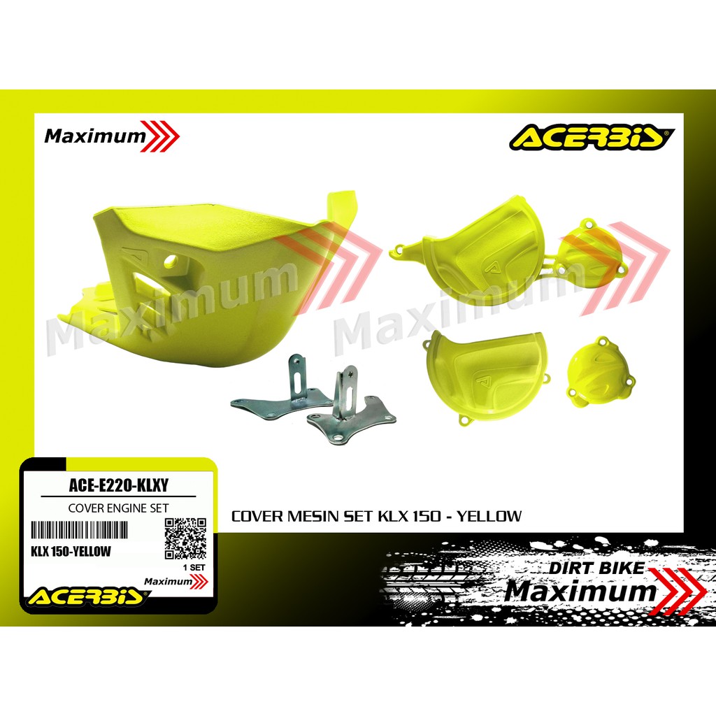 Acerbis Cover engine Yellow/ Tutup pelindung mesin set KLX, D Tracker Yellow