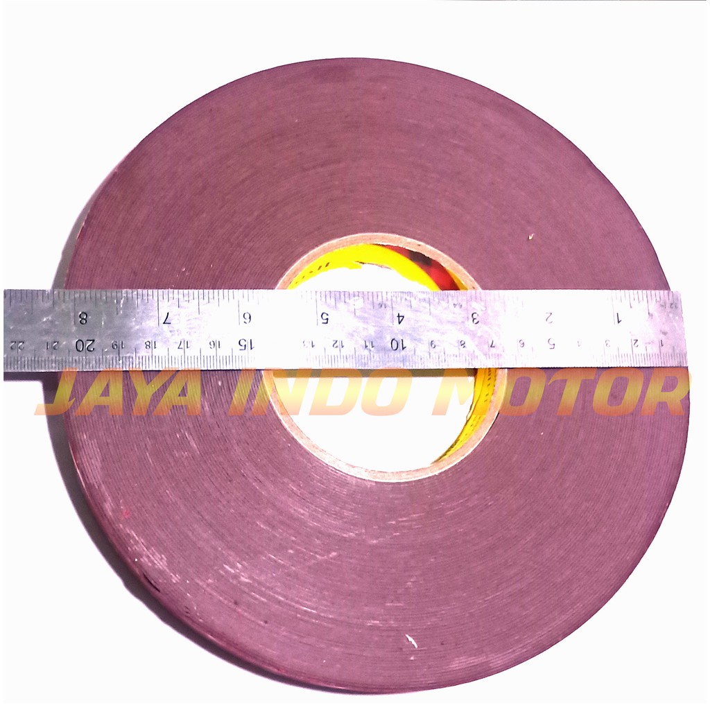Double tape 3VHB foam merah 22 mm x 33 meter serupa 3M