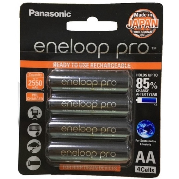 4 Pcs Baterai / batre rechargeable  Eneloop pro AA / A2 2550Mah