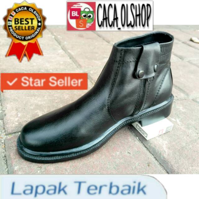 Sepatu PDH AR Exclusive Sleting Hitam Dove 100% Kulit Asli Original TNI POLRI Satpam Security