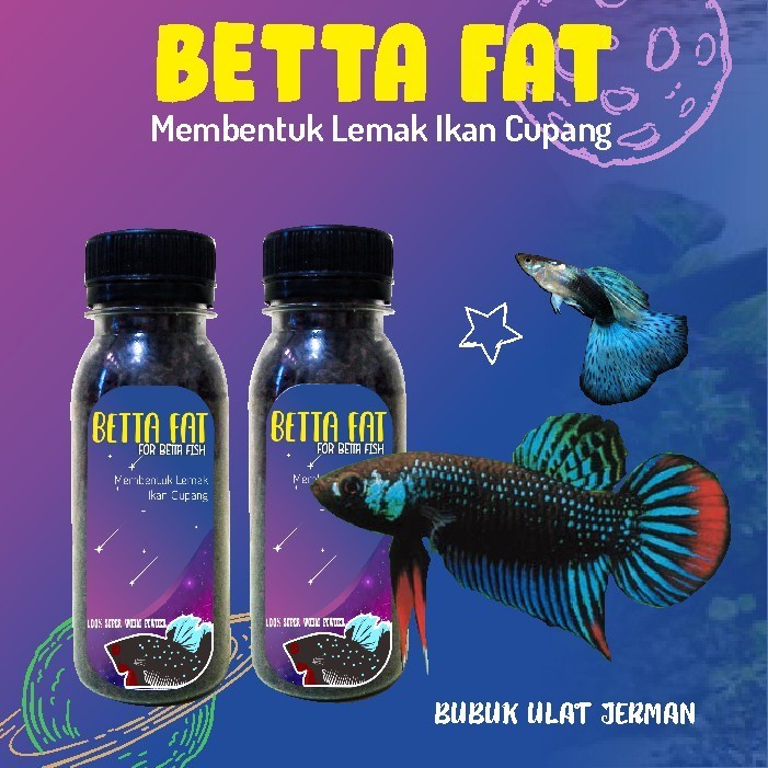 BETTA FAT 50gr - Bubuk Serbuk ULAT ULET JERMAN Makanan Pakan Ikan