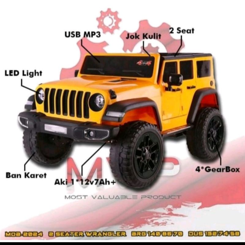 PROMO MAINAN ANAK MOBIL 2 SEATER WRANGLER MOB-2024