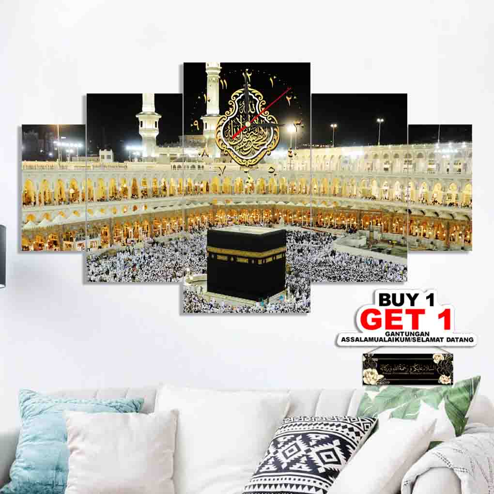 Jam Dinding Ka'bah Ukuran Besar Hiasan Dekorasi Rumah Islami