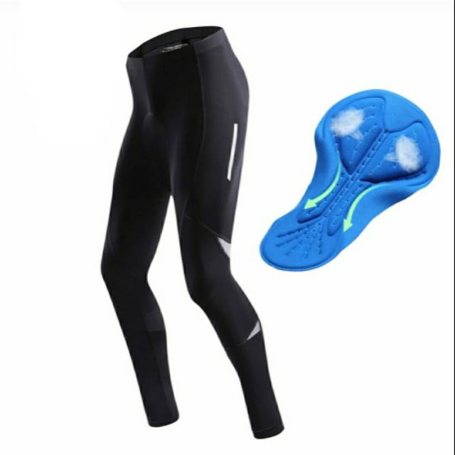 LIXADA Celana Panjang Sepeda Gowes Ketat Padding Gel Reflective Pants