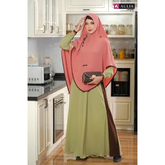 SET GAMIS KIRANA AVOCADO CORAL ORIGINAL BY AULIA FASHION DRESS BAJU BUSANA MUSLIM WANITA BUSUI POLOS