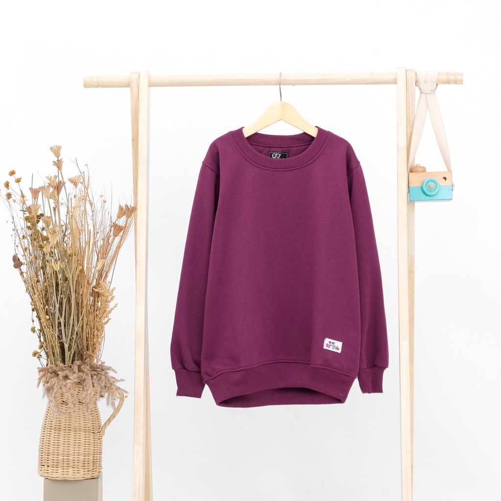 Crewneck Anak Basic Polos by Arhighreskids Warna Burgandy