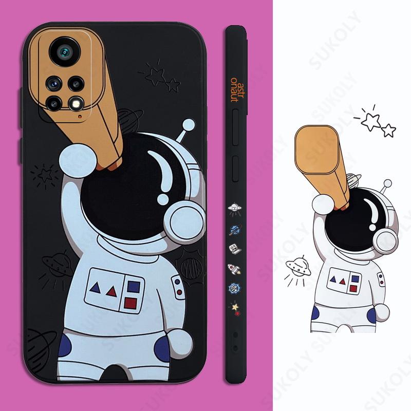 Case Kotak Teleskop Astronot Anti Jatuh Untuk Xiaomi 11 Poco X3 NFC X3 Pro Poco M3 M2 Redmi Note 7 Pro Note 8 Pro Note 9 Pro Note 10 Pro Note 11 Pro Redmi 8 9 10 9A 9T 9T