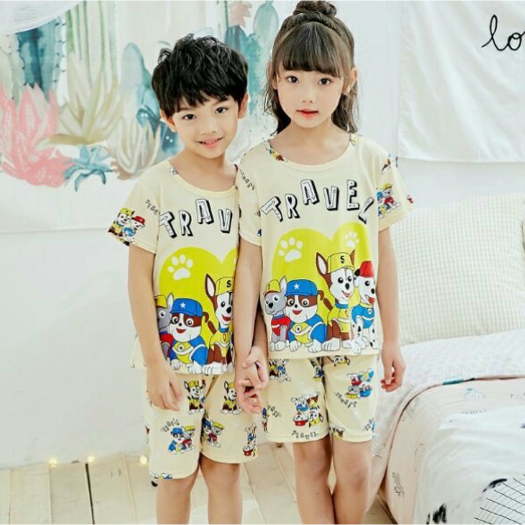 Setelan anak paw patrol/ baju tidur anak/ baju setelan anak