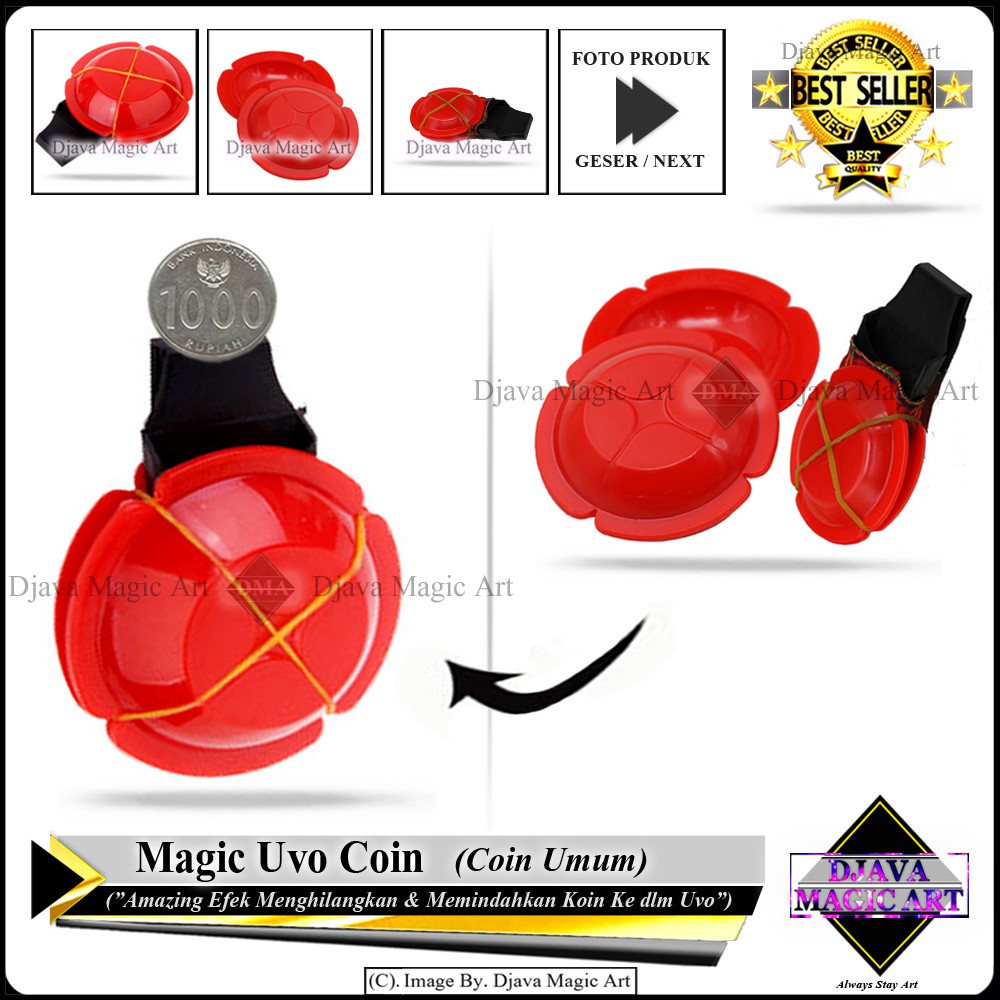 Magic Ufo Coin Red - Illusi Koin - Art - Alat Sulap - Djava Magic Art