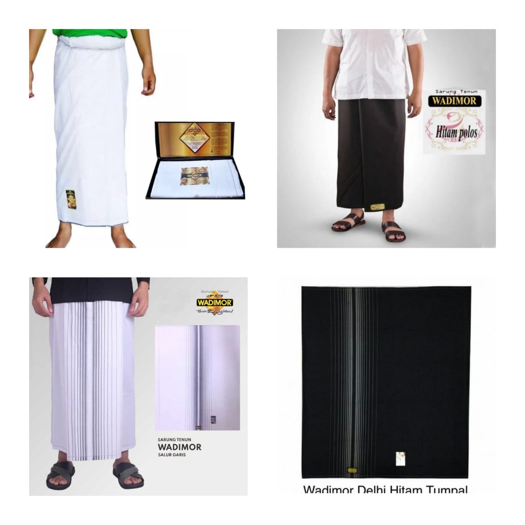 sarung wadimor dewasa hitam putih polos tumpal pashion muslim