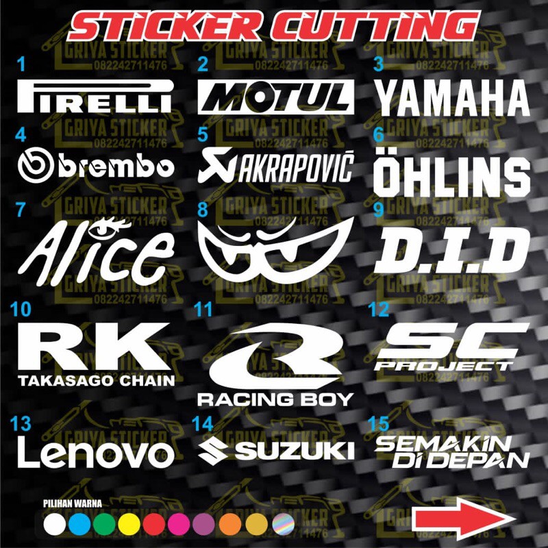 Stiker cutting sponsor motogp stiker moto gp rossi