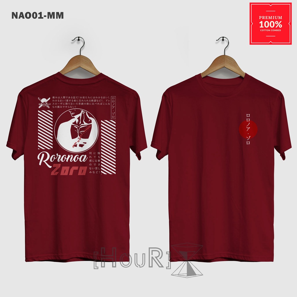 Tshirt Kaos Pria Anime One Piece Roronoa Zoro All Size Big Size