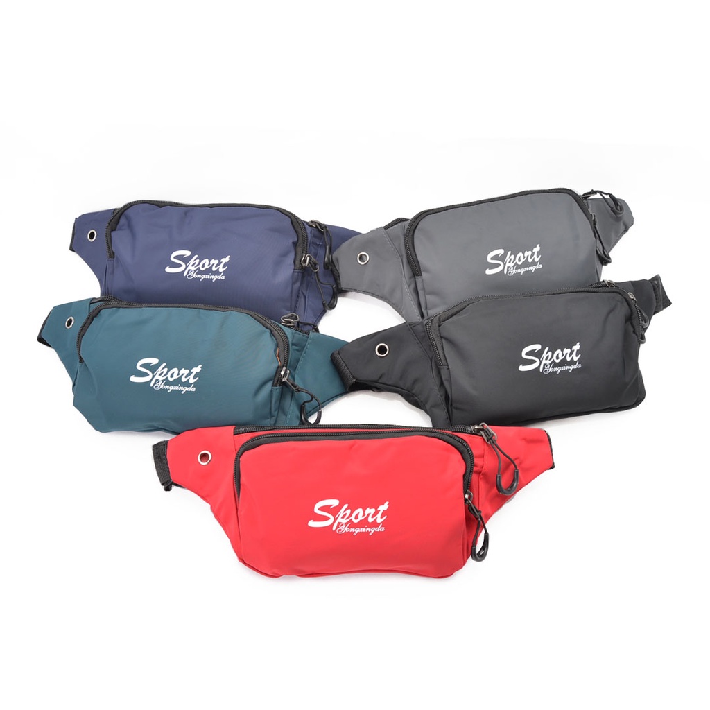 Tas Waistbag Distro Waterproof Oval Doble Strip  026