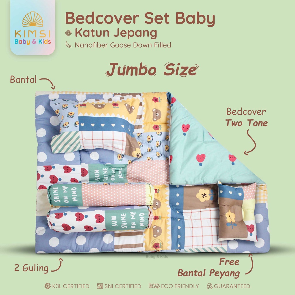 Bedcover Set Bayi Katun Jepang Platinum Kimsi Bantal Guling Peang -2