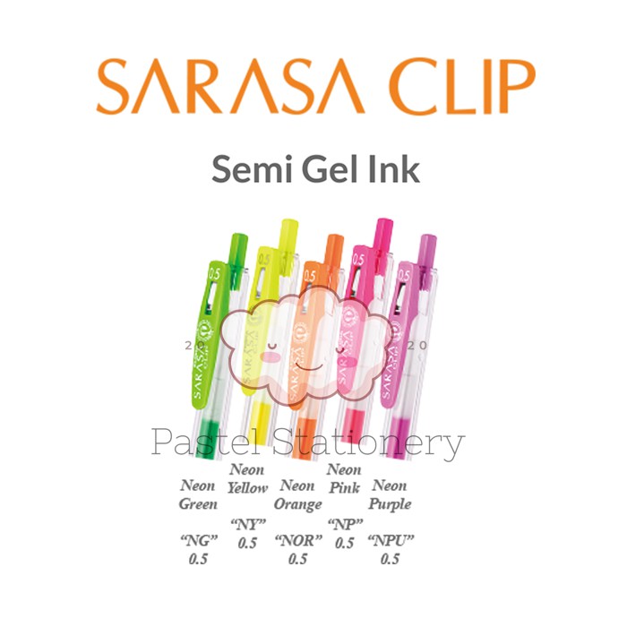 

Pulpen Gel Zebra Sarasa Clip Neon Color 0.5mm - Bolpen Pena Pen Warna 0,5 mm