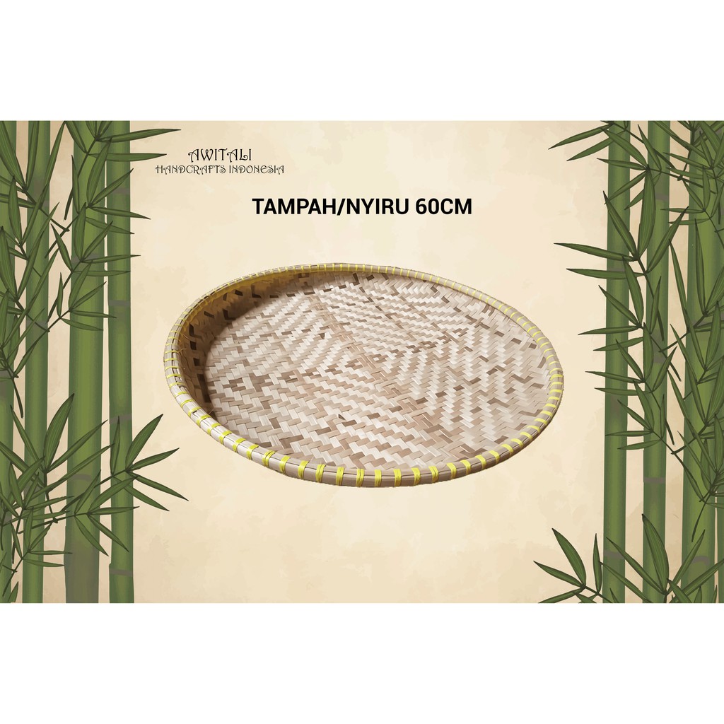 GROSIR TAMPAH BAMBU NYIRU 60 CM NAMPAN BESAR ANYAMAN BAMBU