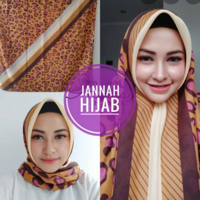DEENAY KW 3110 MOTIF FF HIJAB SEGI EMPAT HIJAB MURAH KONVEKSI HIJAB