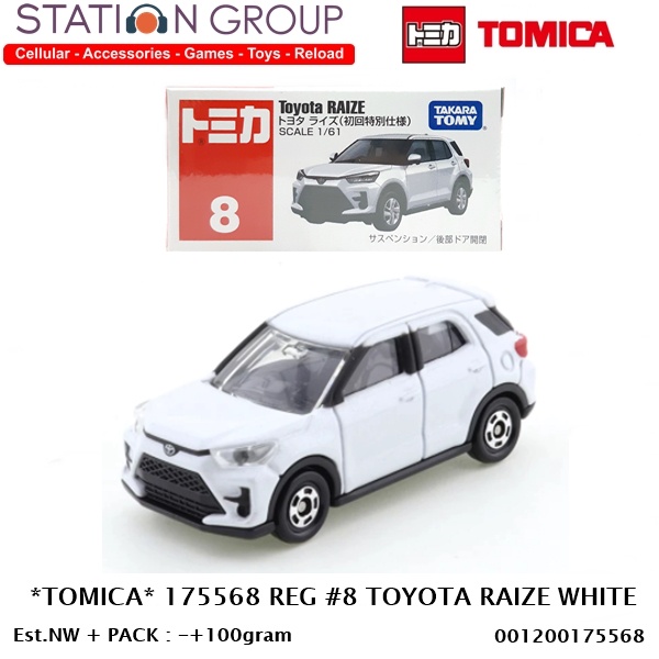 TOMICA 175568 REGULAR #8 TOYOTA RAIZE WHITE - DIECAST