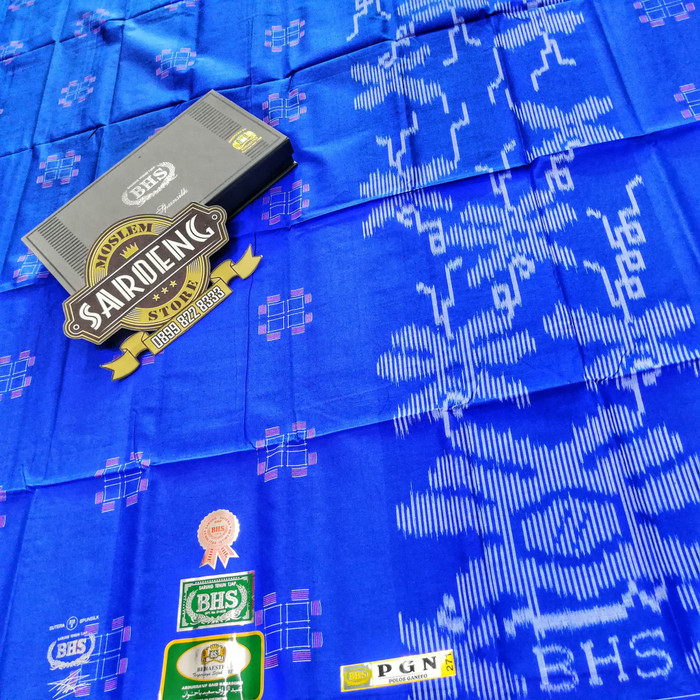 Sarung Tenun BHS Spunsilk 210 Pgn Silver Full sutra Polos Ganefo