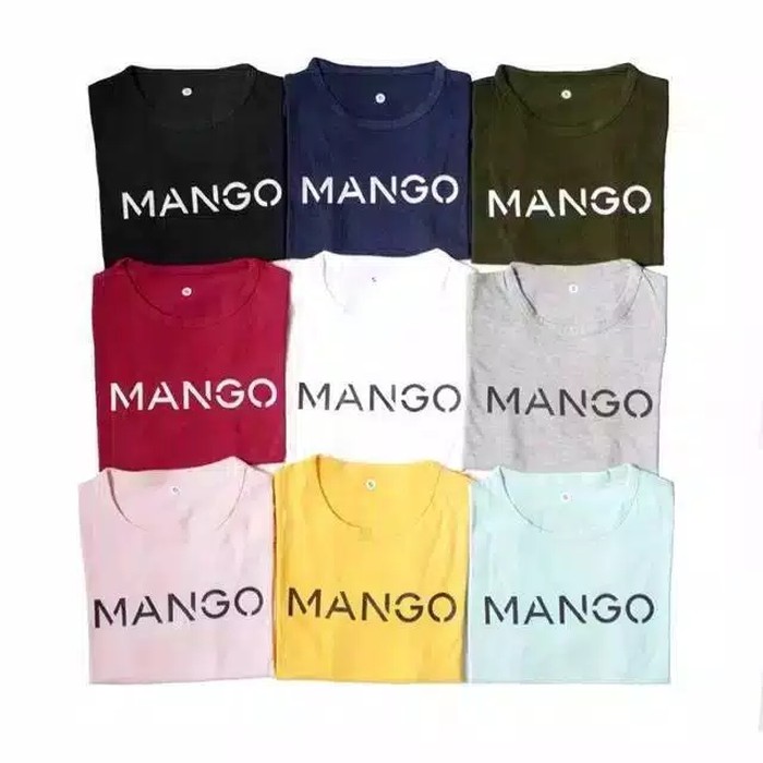 TBI Kaos Mango Polos Tee Shirt Mango Sablon / Bordir Fashion Style Atasan Baju Oblong Santai