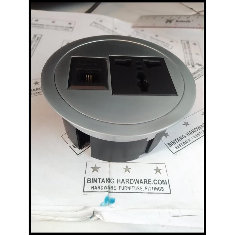 Table Top Bulat Power Socket Meja Tanam 280 Dof Colokan Listrik Line