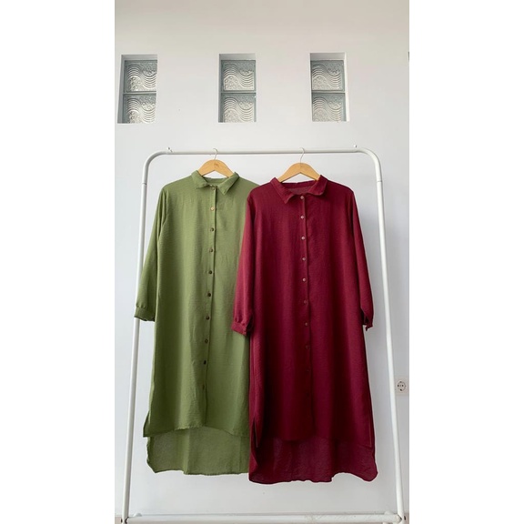 Tunik Kerah Crinkle Polos