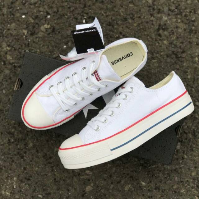 Sepatu converse wedges white platform