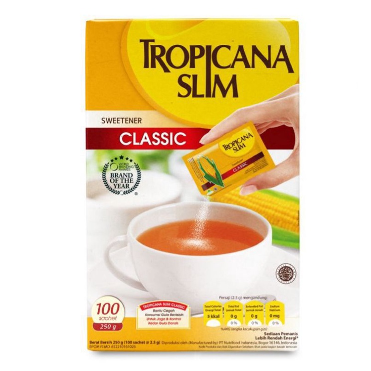 

Tropicana Slim Sweetener Classic 100 Sachet