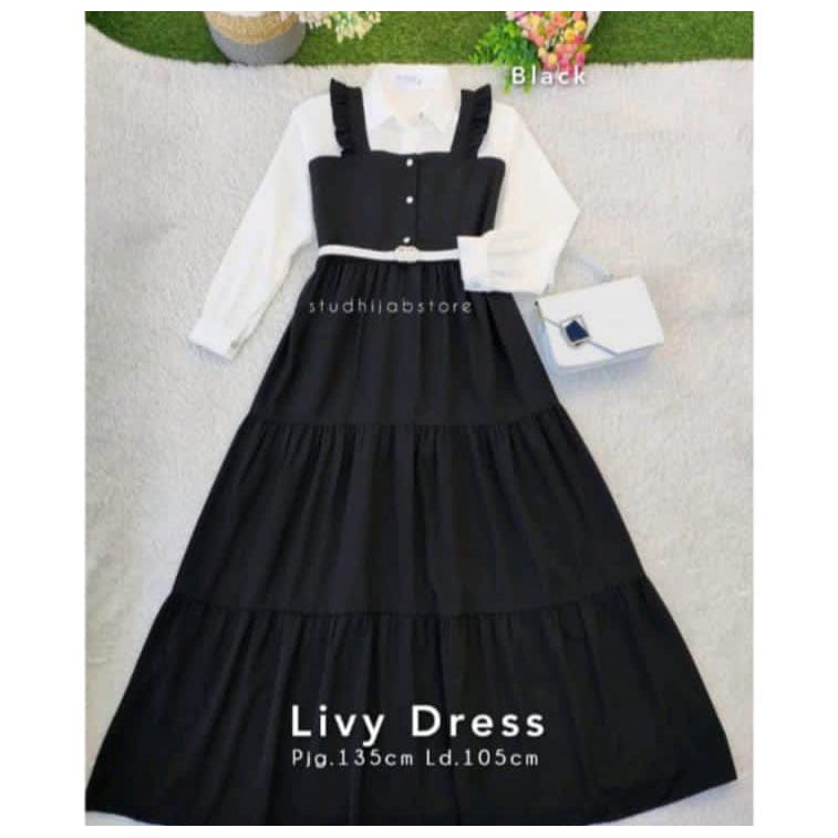 RILLO - Dress Livy / Gamis Remaja Kekinian Free Belt