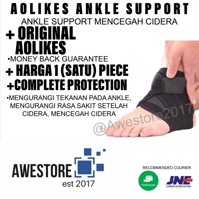 AOLIKES Ankle Engkel Support Deker Pelindung Kaki Leg Wrap Wrist Wraps